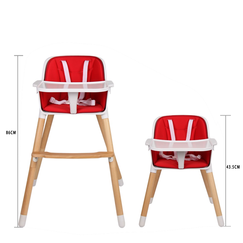Nordic Wooden Highchair & Juniot Seat 2-in-1